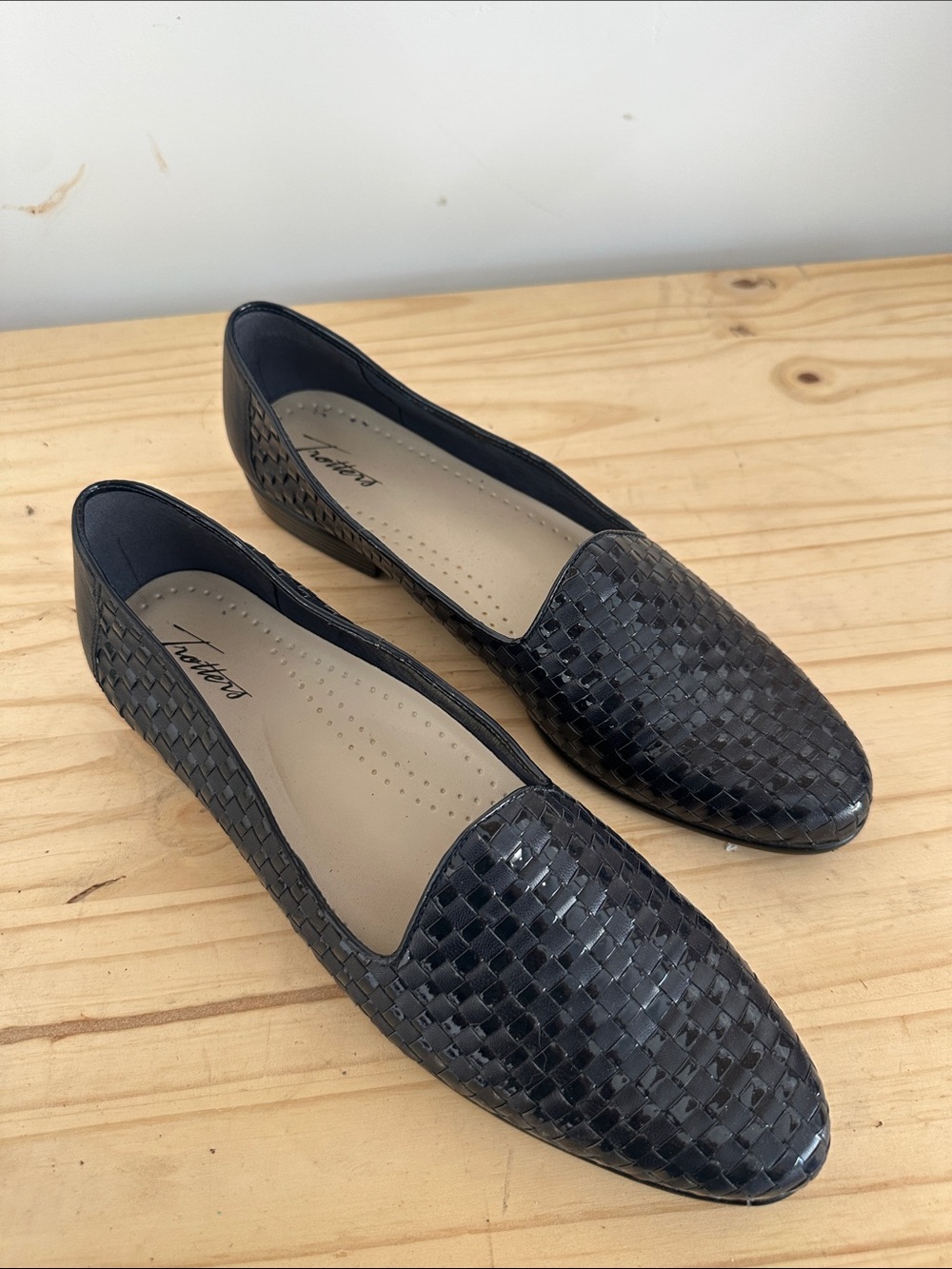 Dark navy blue Woven Slip-On Flats